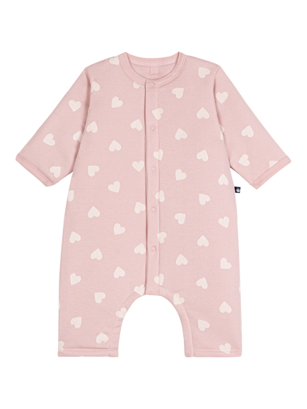 Petit Bateau Baby Cotton Fleece Playsuit, Joli/Milk, Joli/Milk
