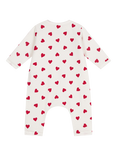 Petit Bateau Baby Cotton Blend Heart Bodysuit, Marshmallow/Terkuit