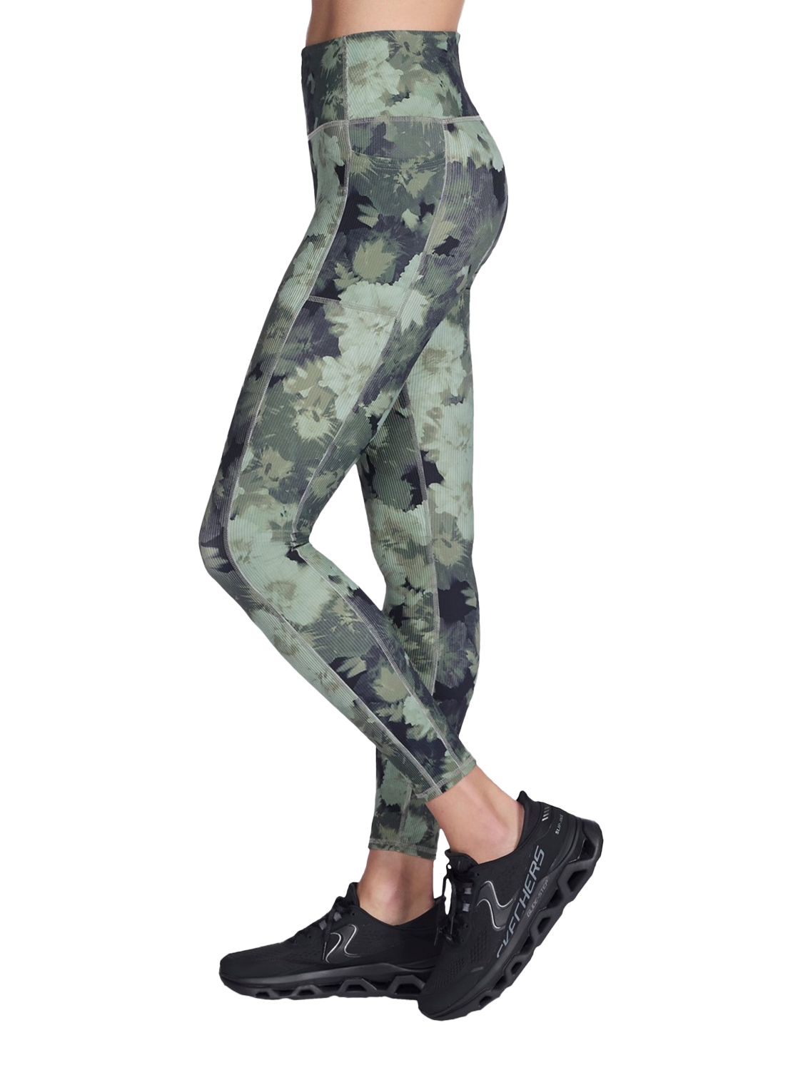 Product image 3 of 3, which shows Skechers Go Flex Leggings, Inbloom Green, S