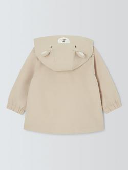 John Lewis Baby Teddy Bear Windbreaker Shower Resistant Jacket, Natural - view 2, Natural