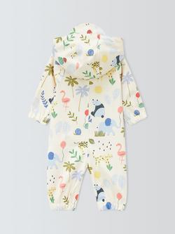 John Lewis Baby Safari Waterproof Puddlesuit, Multi - view 2, Multi