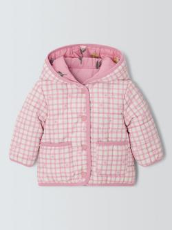 John Lewis Baby Reversible Floral Quilted Jacket, Pink, Pink