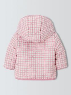 John Lewis Baby Reversible Floral Quilted Jacket, Pink - view 2, Pink