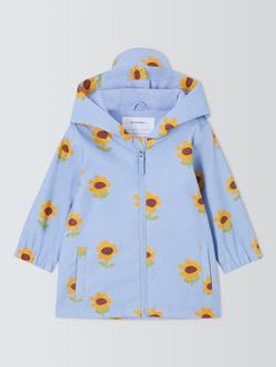 John Lewis Baby Sunflowers Waterproof Raincoat, Blue, Blue