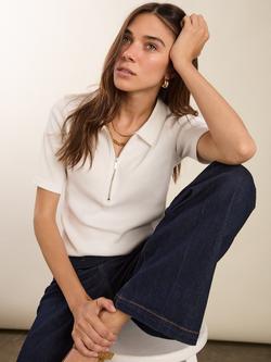Baukjen Ivy Zip Collar Top, Soft White, Soft White