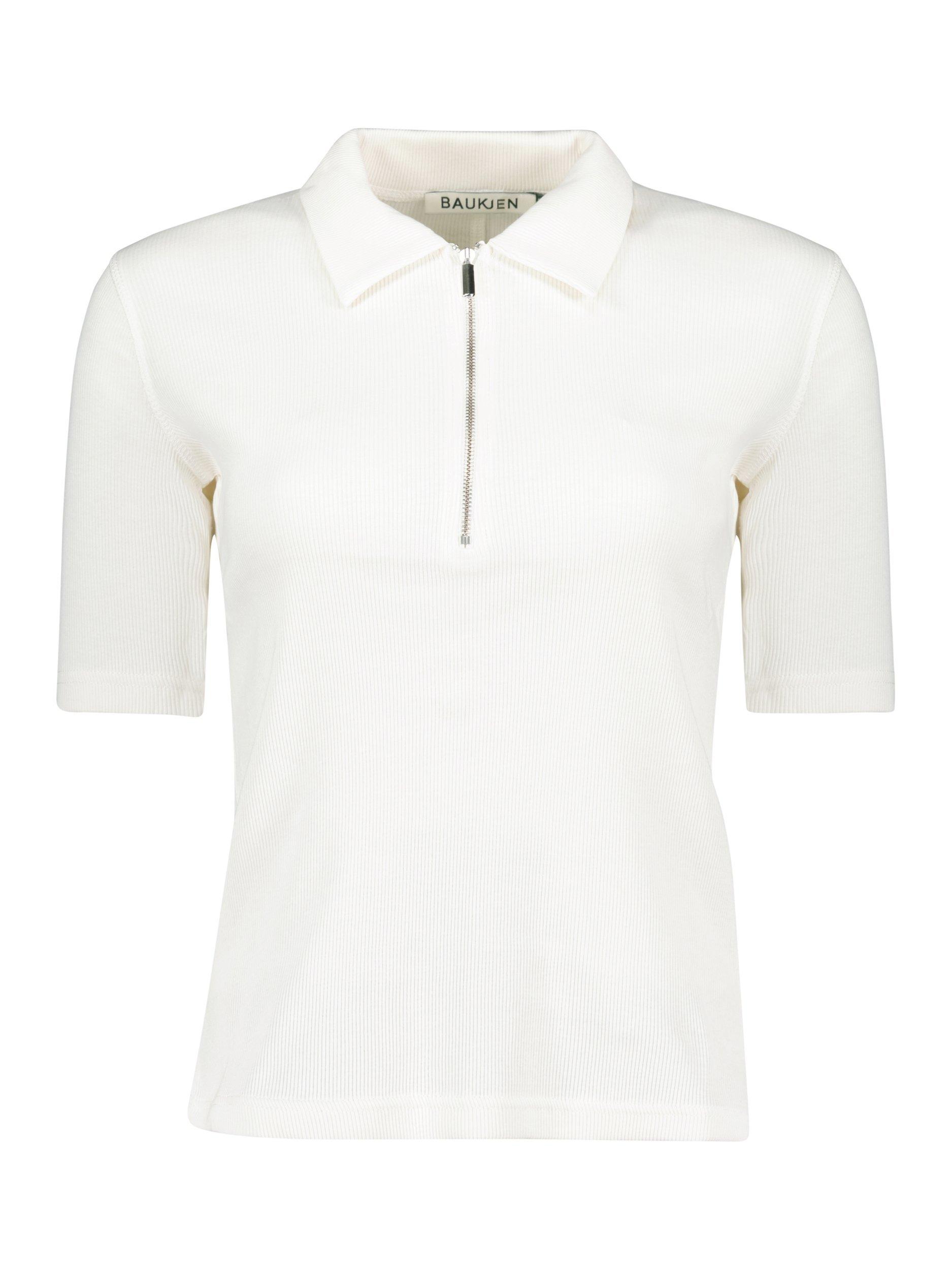 Product image 5 of 5, which shows Baukjen Ivy Zip Collar Top, Soft White, 10