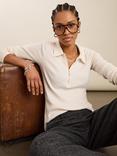 Baukjen Ribbed Zip Collar Top, Antique White