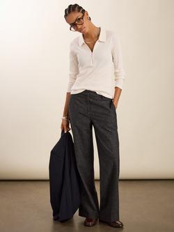 Baukjen Ribbed Zip Collar Top, Antique White - view 2, Antique White