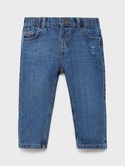 Mango Kids' Xavi Straight Denim Jeans, Blue Navy