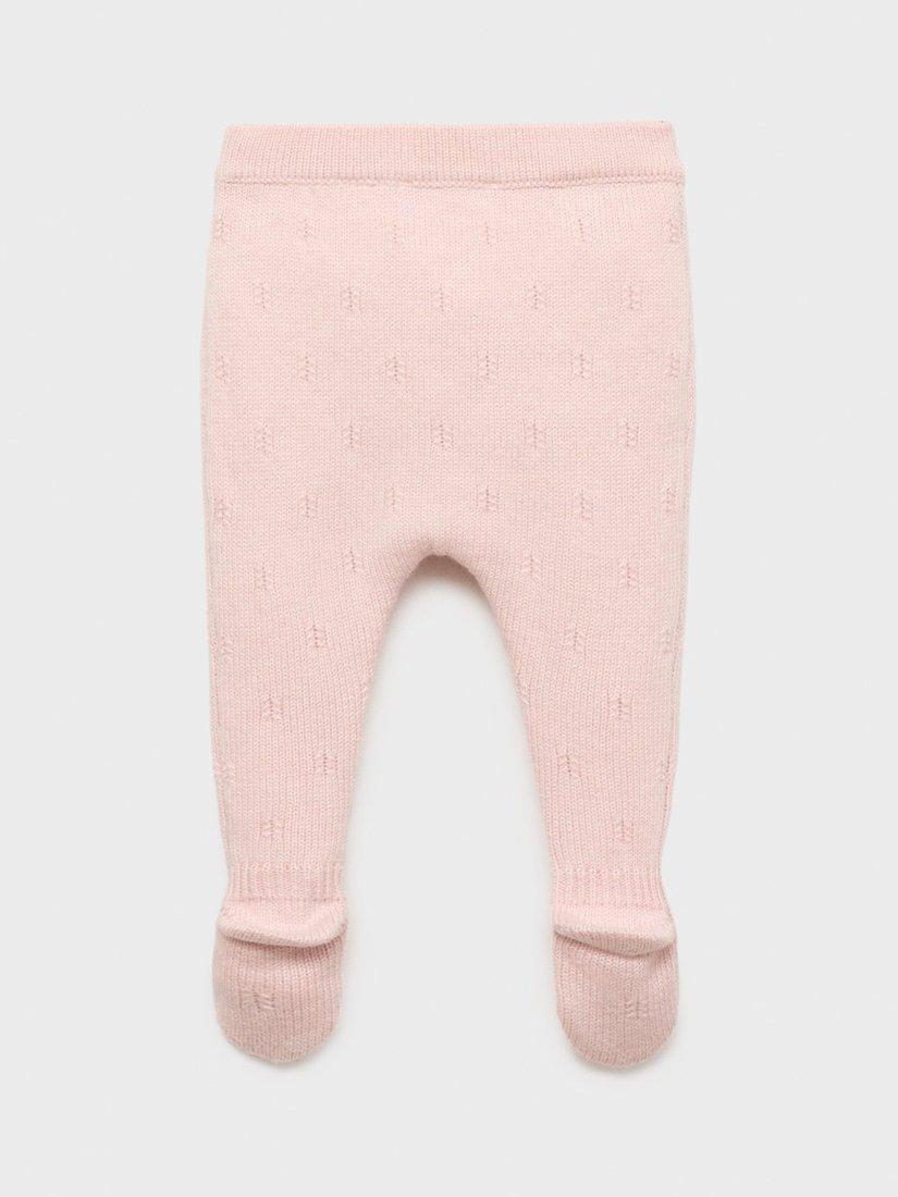 Product image 2 of 4, which shows Mango Baby Formosa Cotton Blend Leggings, Lt-pastel Pink, 0-1 months