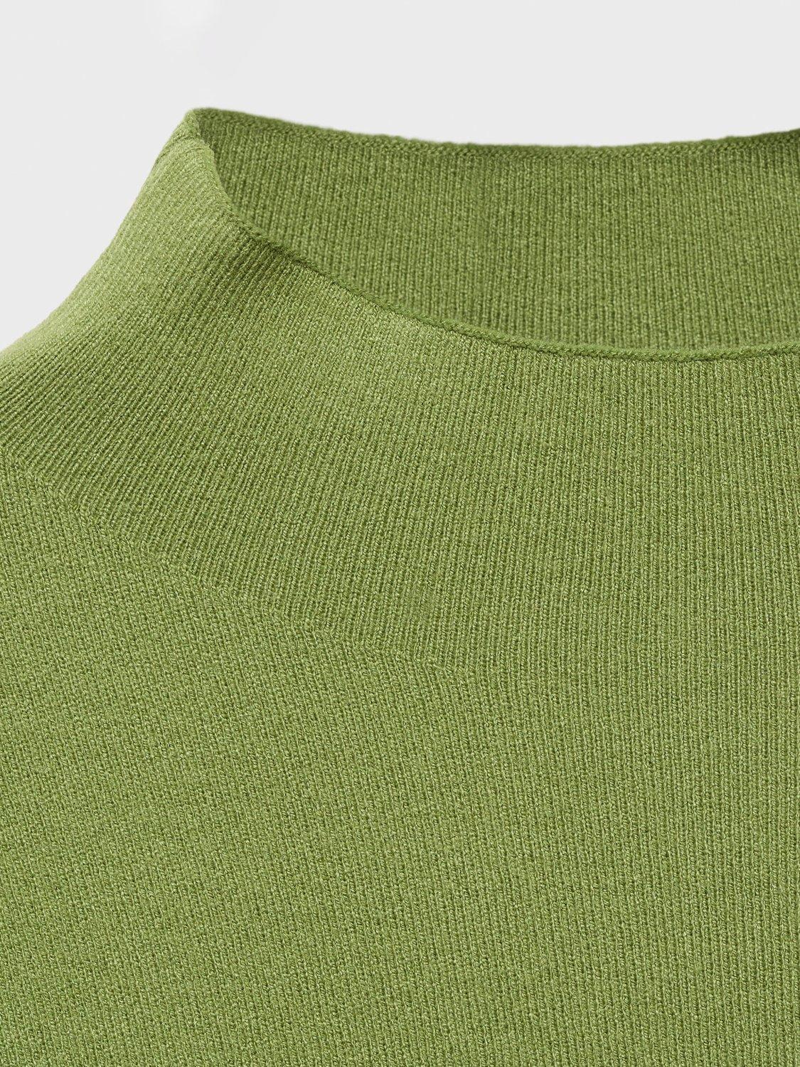 Product image 3 of 3, which shows Mango Chimney High Neck Sweater, Green, S