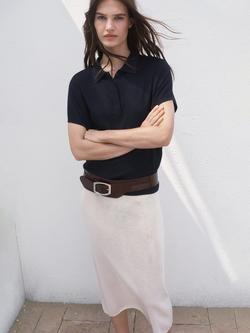 Mango Luccapo Short Sleeve Jumper, Navy