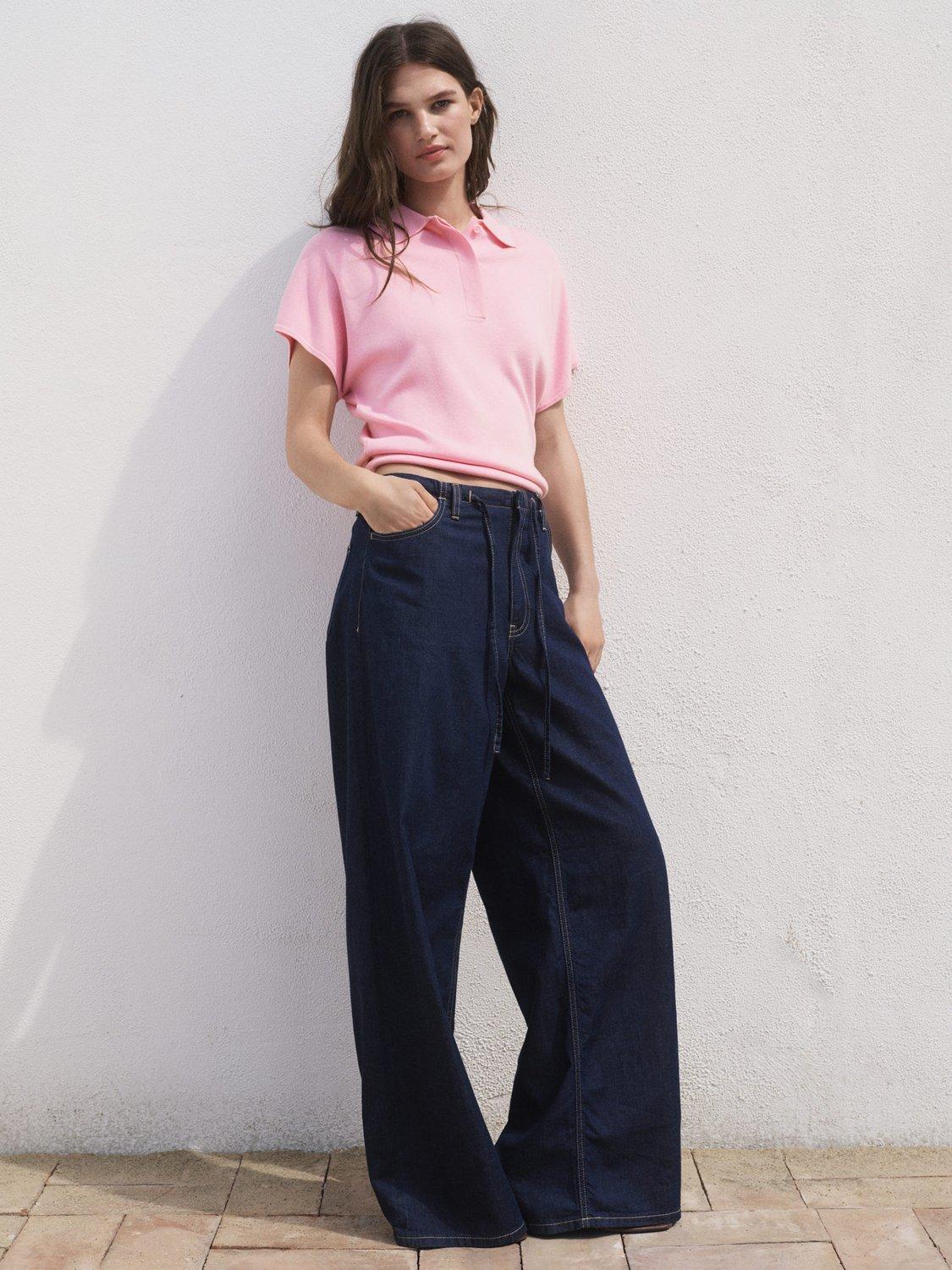 Product image 2 of 6, which shows Mango Luccapo Short Sleeve Jumper, Pink, XS