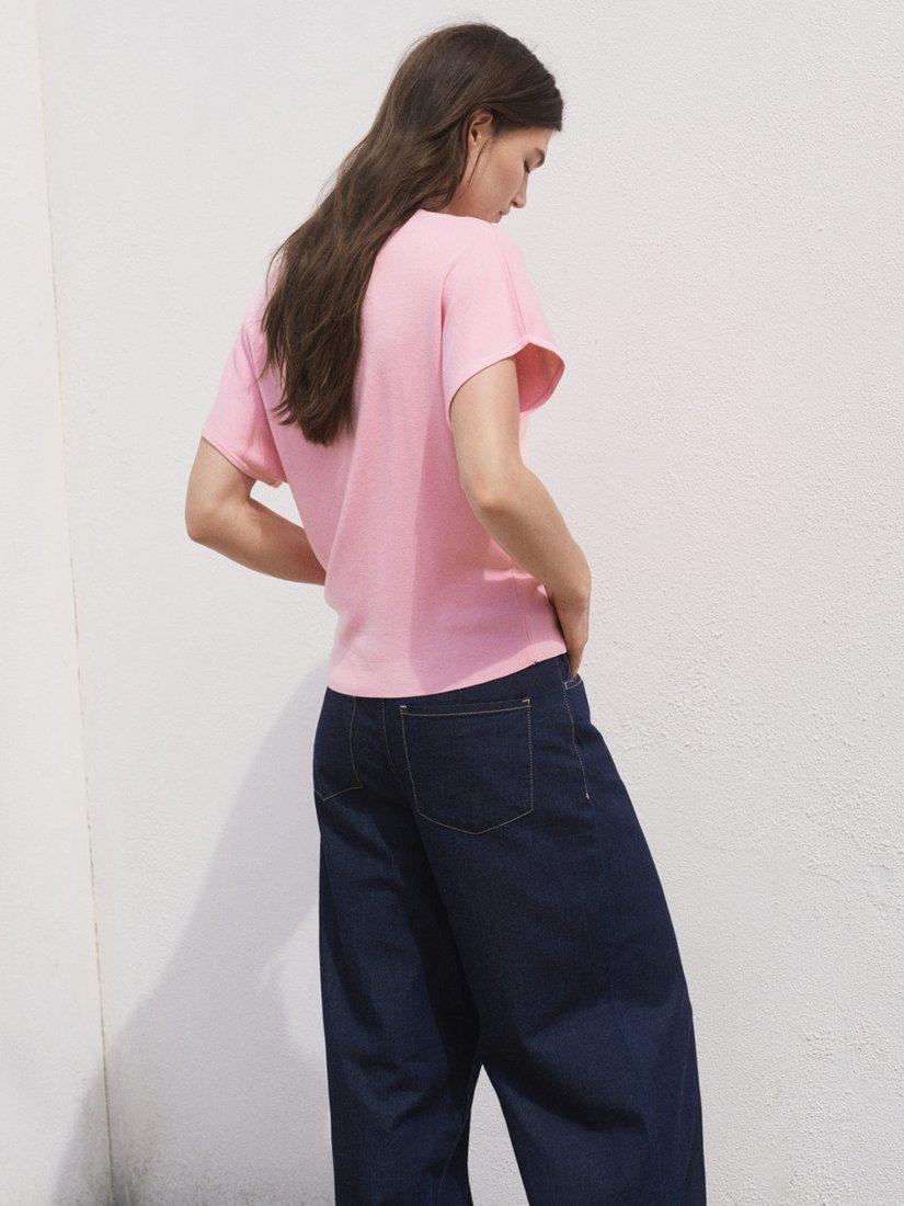 Product image 4 of 6, which shows Mango Luccapo Short Sleeve Jumper, Pink, XS