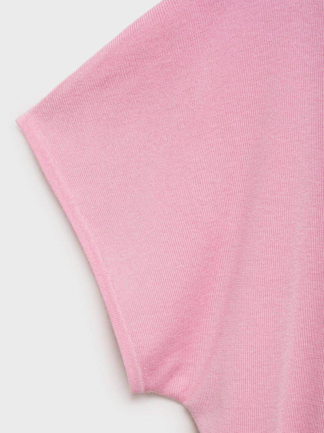 Product image 5 of 6, which shows Mango Luccapo Short Sleeve Jumper, Pink, XS