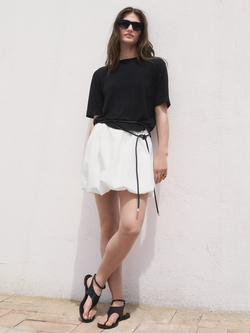 Mango Luccas Round Neck Short Sleeve Jumper, Black