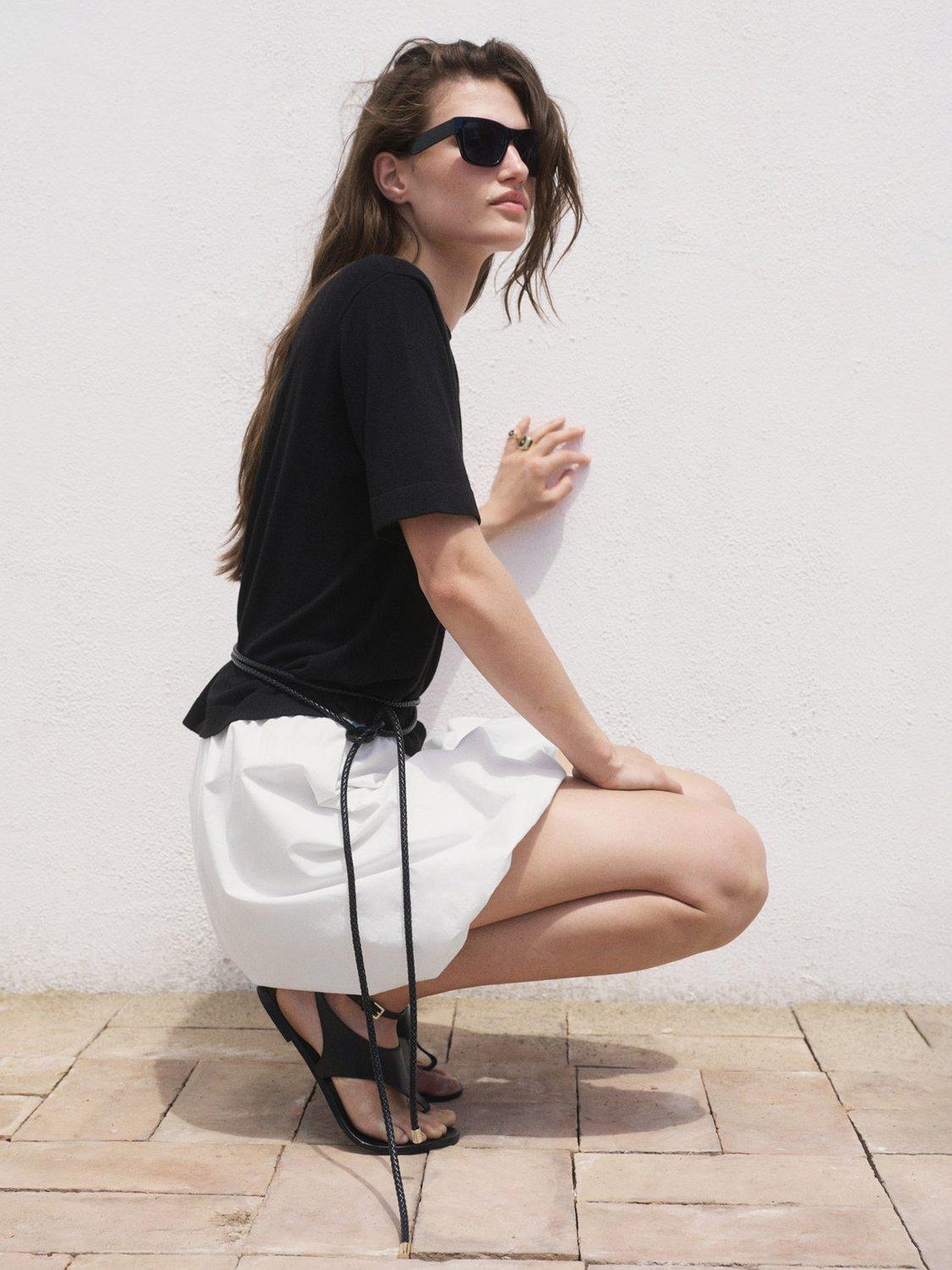 Product image 6 of 7, which shows Mango Luccas Round Neck Short Sleeve Jumper, Black, XS