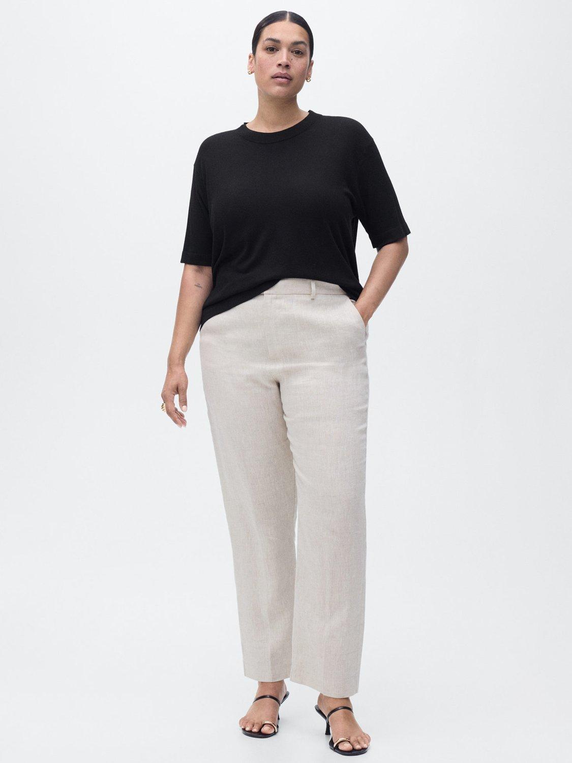 Product image 7 of 7, which shows Mango Luccas Round Neck Short Sleeve Jumper, Black, XS