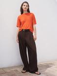 Mango Luccas Elbow Sleeve Jumper, Dark Orange