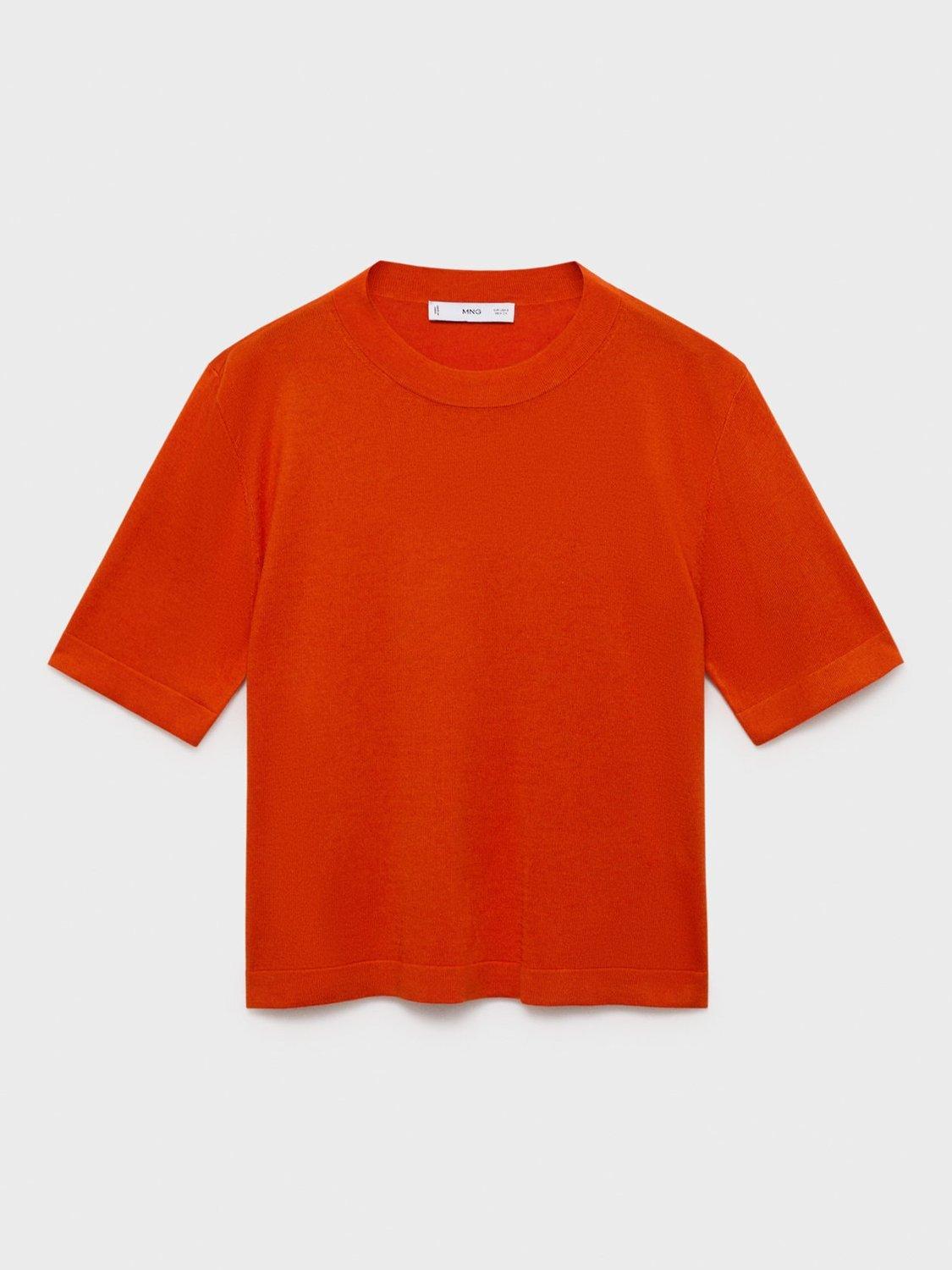 Product image 3 of 8, which shows Mango Luccas Elbow Sleeve Jumper, Dark Orange, XS