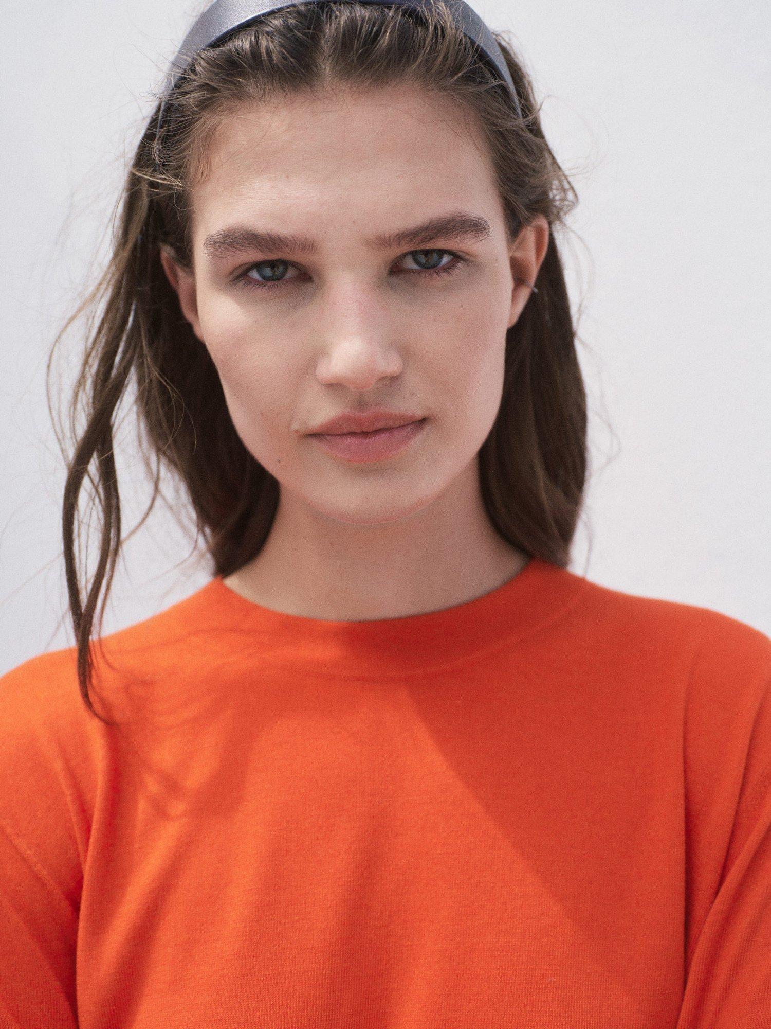 Product image 6 of 8, which shows Mango Luccas Elbow Sleeve Jumper, Dark Orange, XS