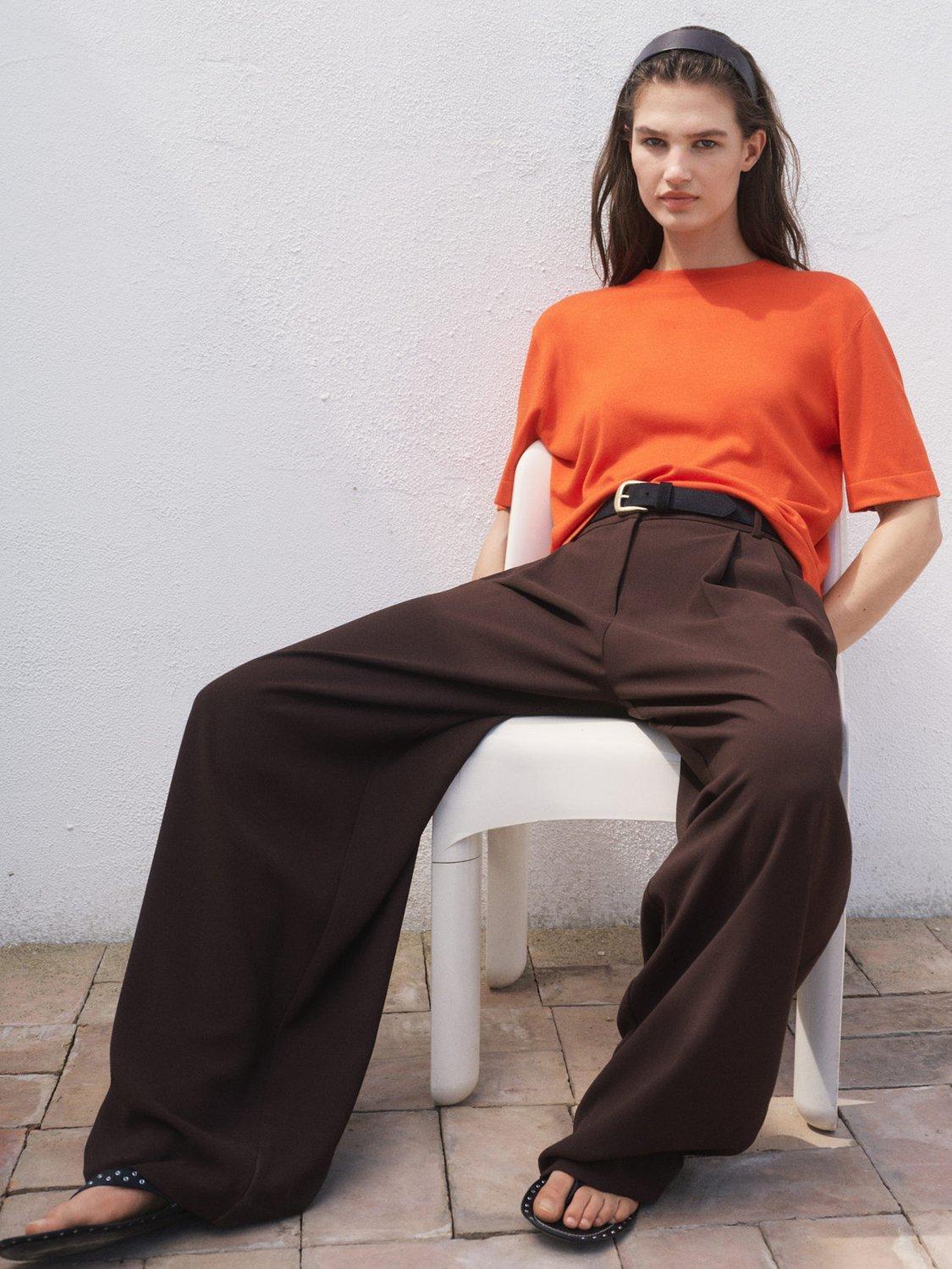 Product image 7 of 8, which shows Mango Luccas Elbow Sleeve Jumper, Dark Orange, XS