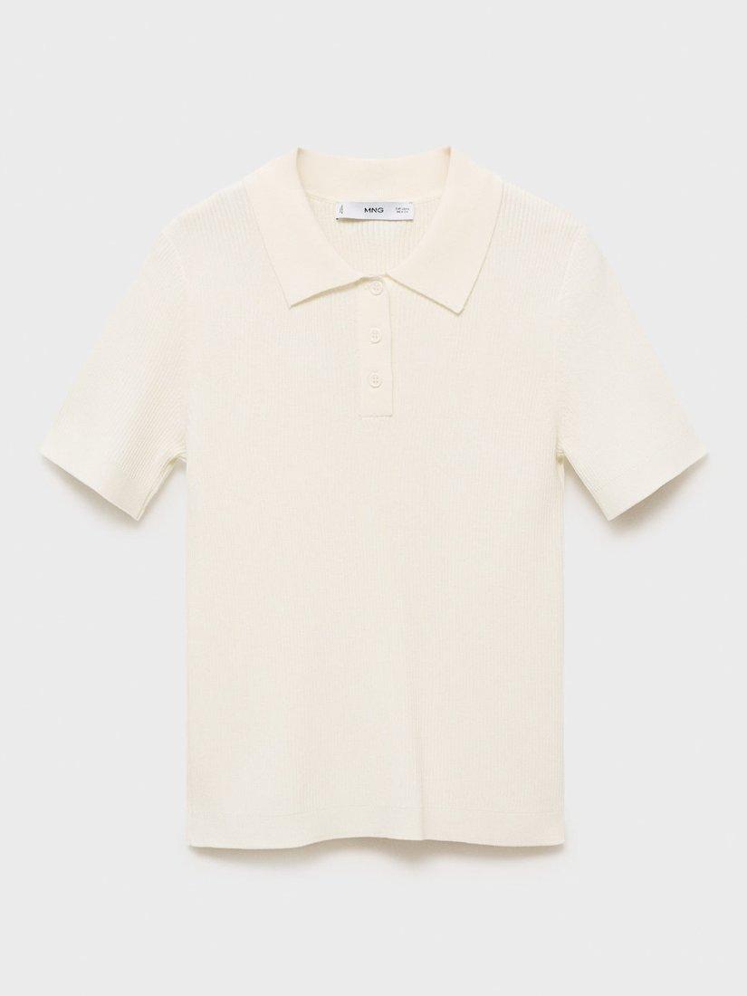 Product image 3 of 3, which shows Mango Polete Short Sleeve Jumper, Cream, L