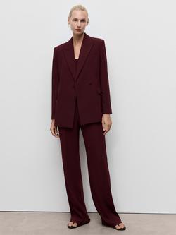 Mango Iguana Single Breasted Blazer - view 2, Dark Red