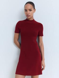 Mango Seseta A Line Mini Dress, Dark Red
