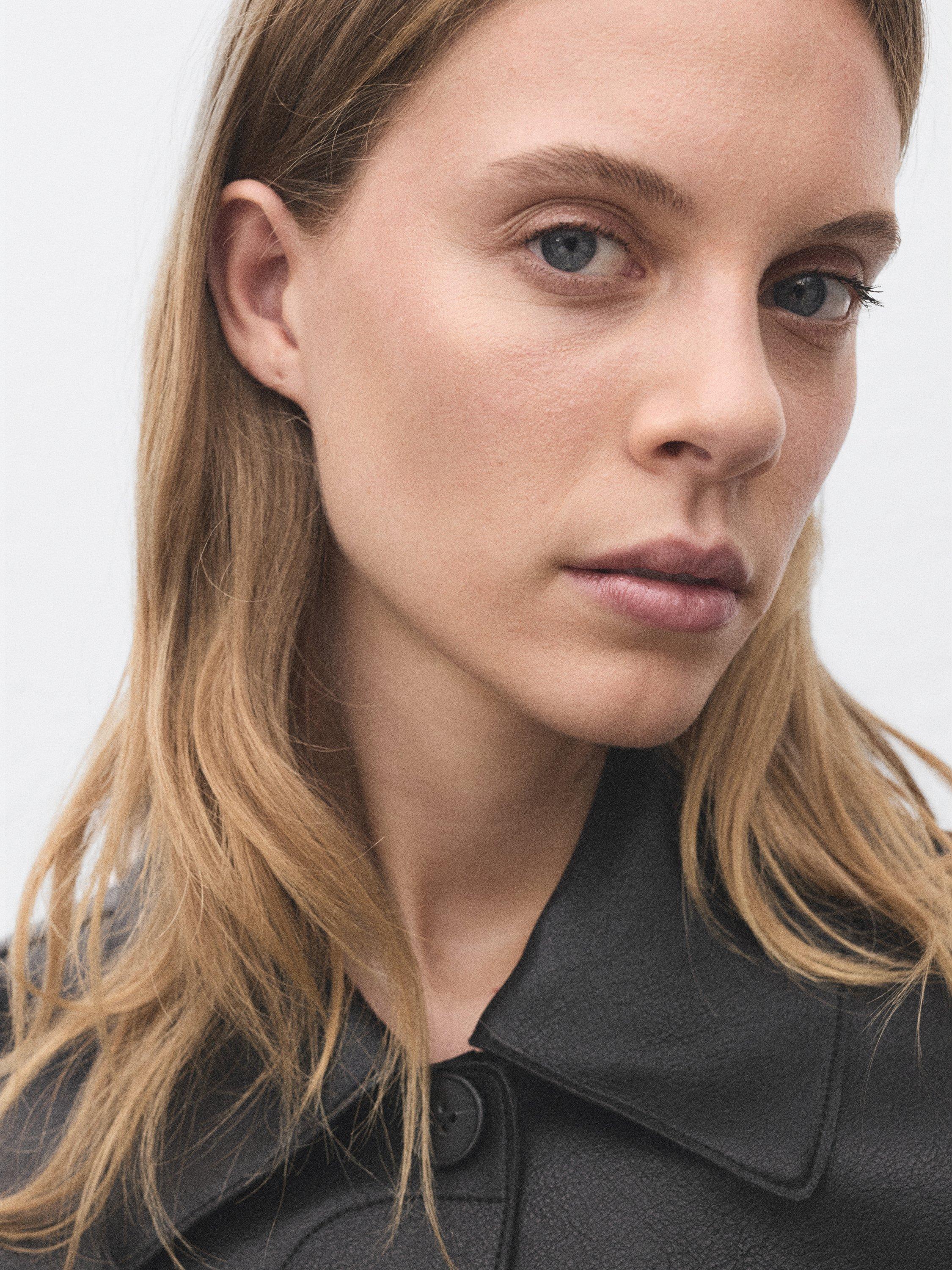 Product image 4 of 8, which shows Mango Sabina Faux Leather Jacket, Black, XXXL