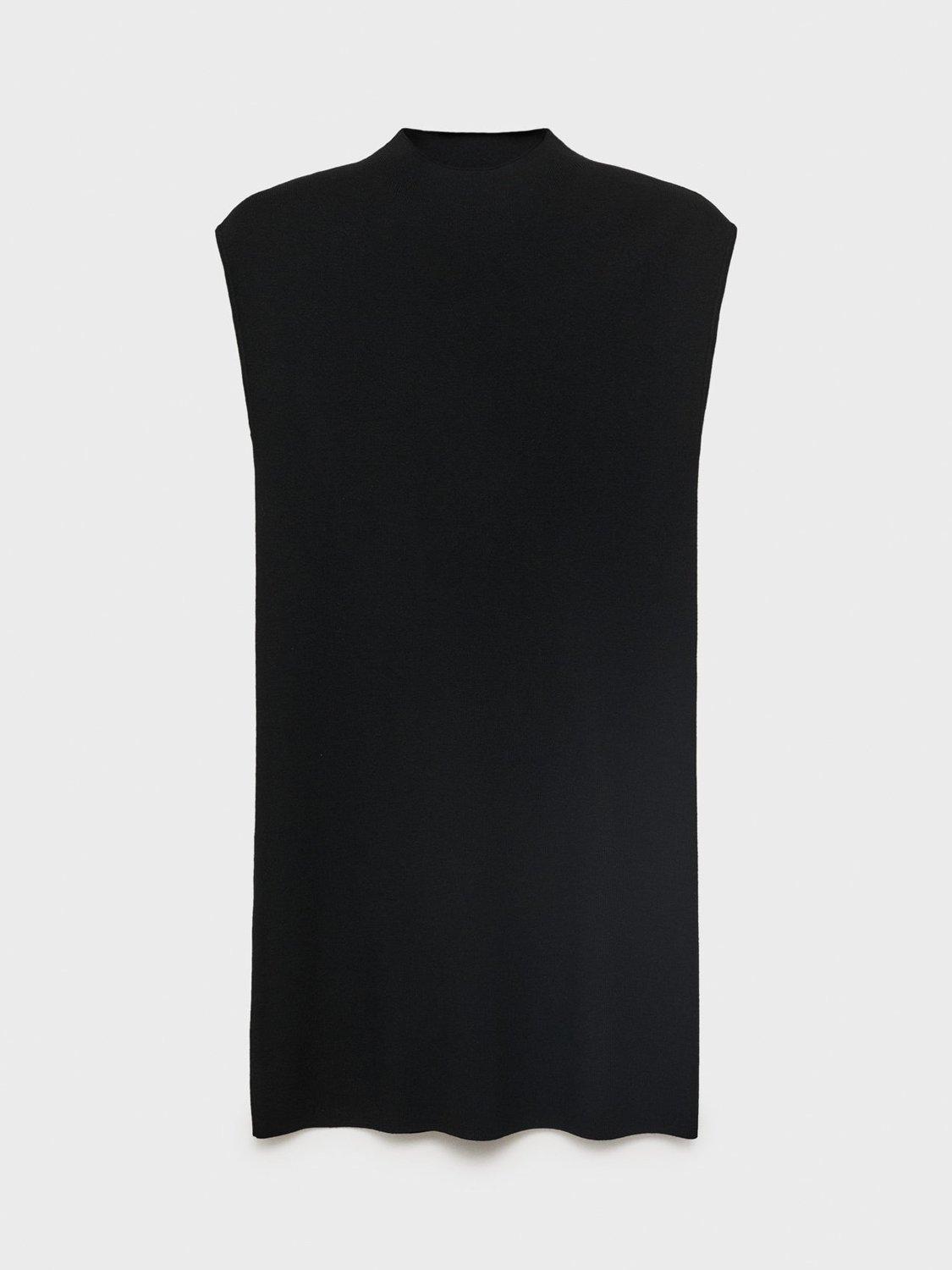 Product image 3 of 7, which shows Mango Hemin Sleeveless Straight Mini Dress, Black, 12