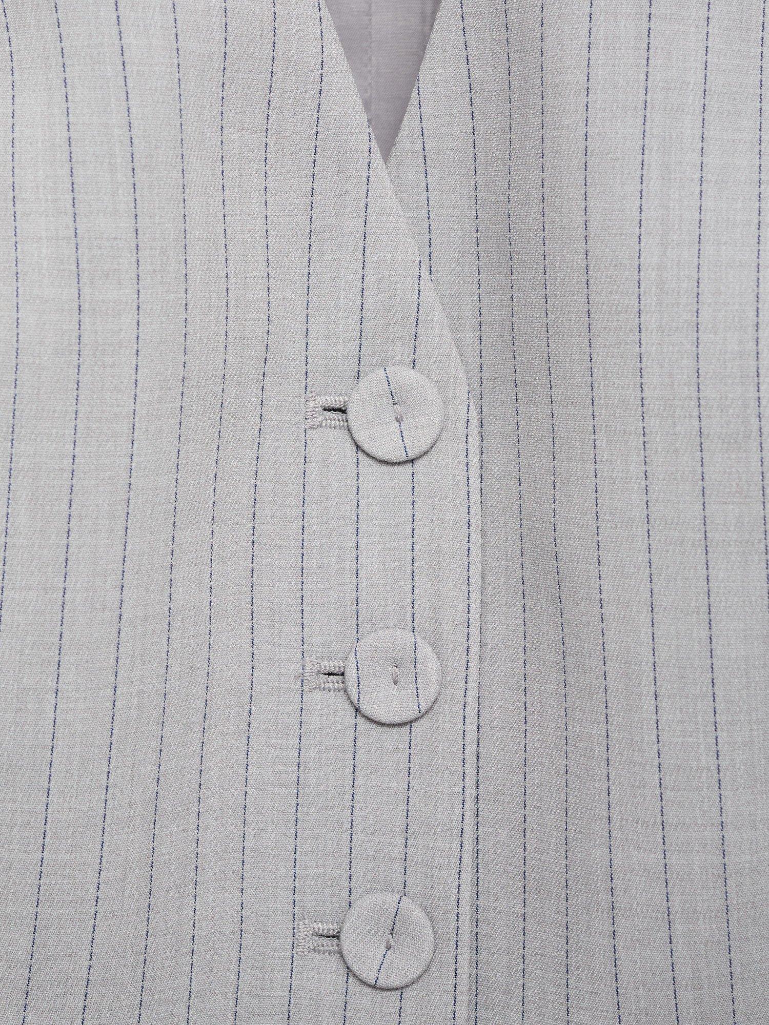 Product image 8 of 8, which shows Mango Bowery Stripe Waistcoat, Grey, XXXL