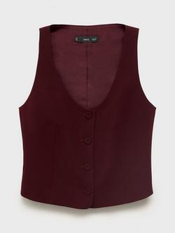 Mango Iguana Waistcoat, Dark Red