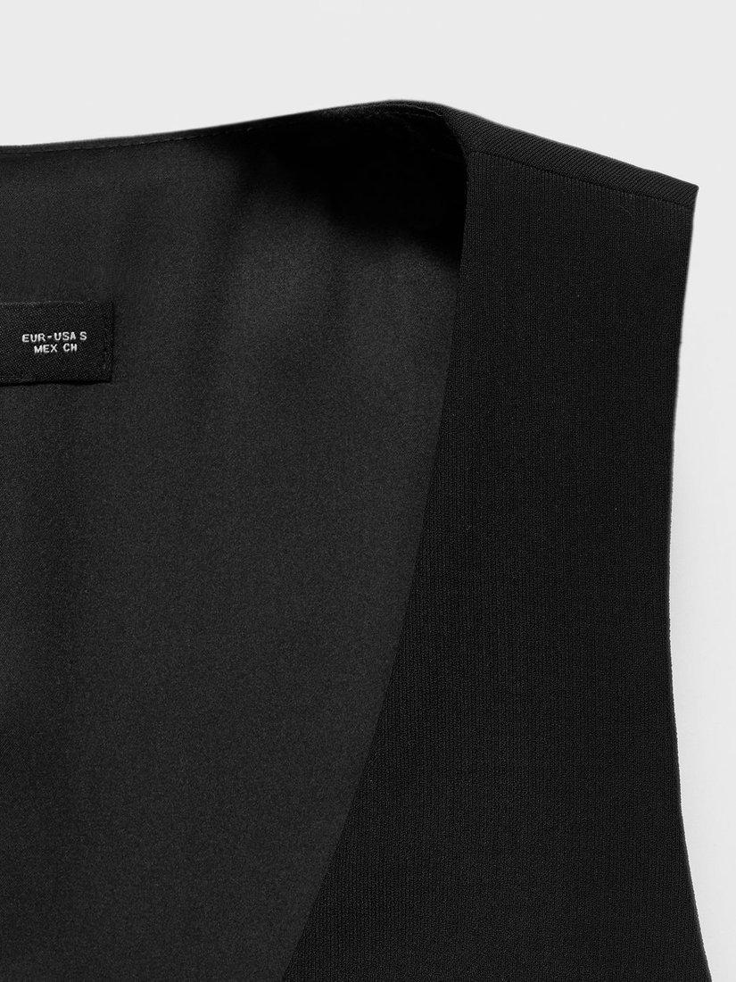 Product image 3 of 3, which shows Mango Iguana Scoop Neck Waistcoat, Black, XXXL