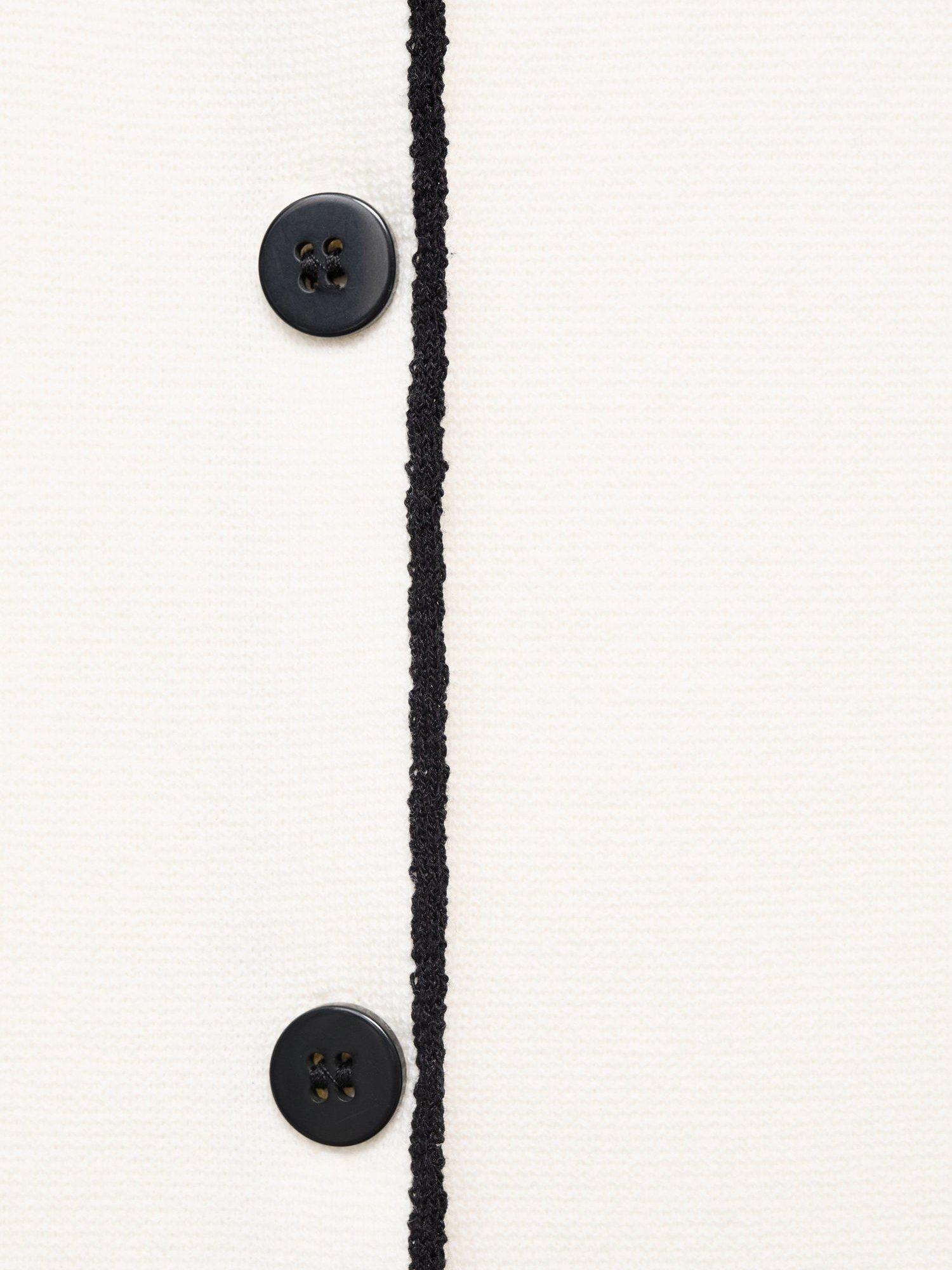 Product image 5 of 8, which shows Mango Pipon Contrast Cotton Blend Waistcoat, Light Beige, XXS