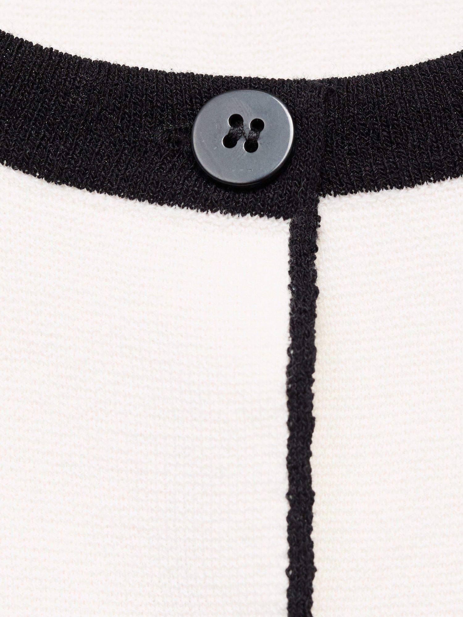 Product image 8 of 8, which shows Mango Pipon Contrast Cotton Blend Waistcoat, Light Beige, XXS