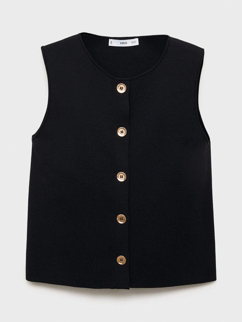 Product image 3 of 8, which shows Mango Yolando Viscose Waistcoat, Black, XS