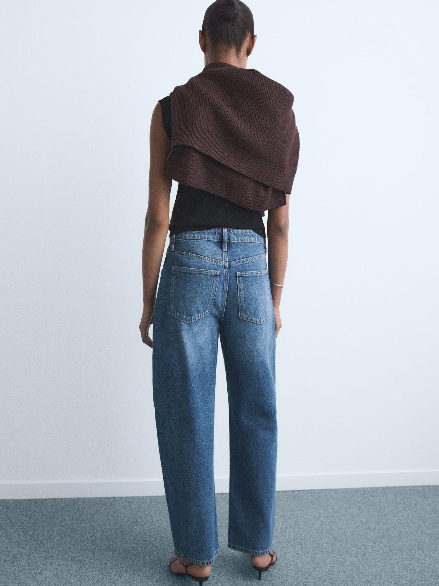 Product image 4 of 7, which shows Mango Bet Barrel Leg Jeans, Open Blue, 10