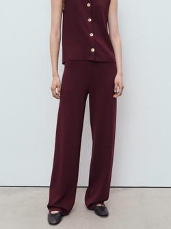 Mango Yolando Tailored Trousers, Dark Red, Dark Red