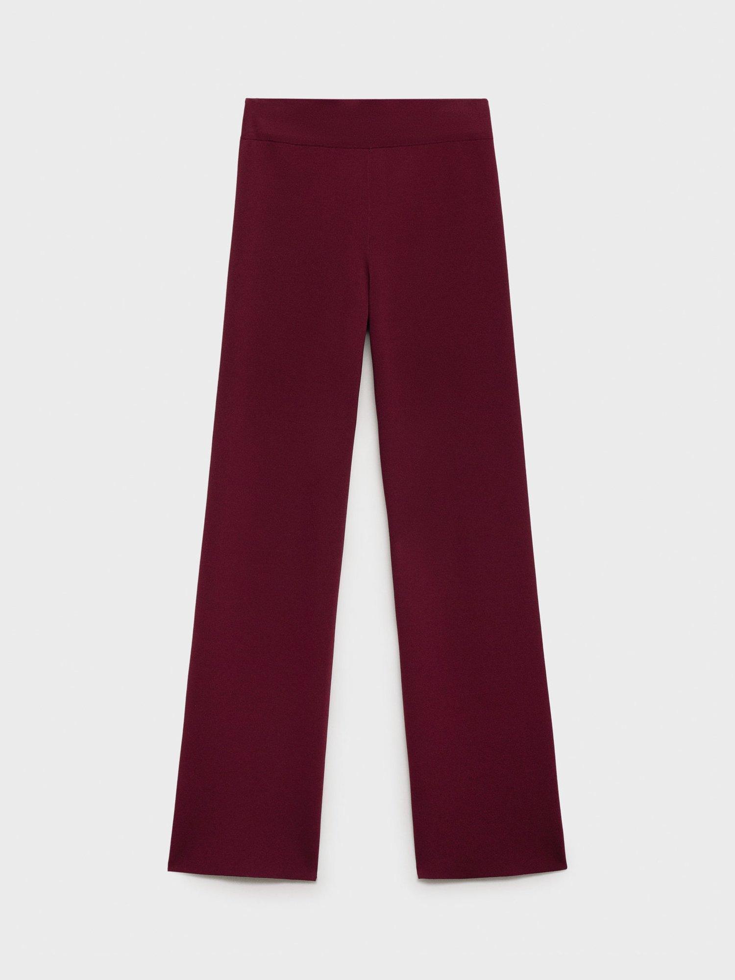 Product image 3 of 8, which shows Mango Yolando Tailored Trousers, Dark Red, L