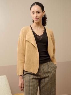 Brora Cashmere Waterfall Neck Cardigan, Catkin, Catkin