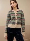 Brora Merino Wool Fair Isle Cardigan, Multi