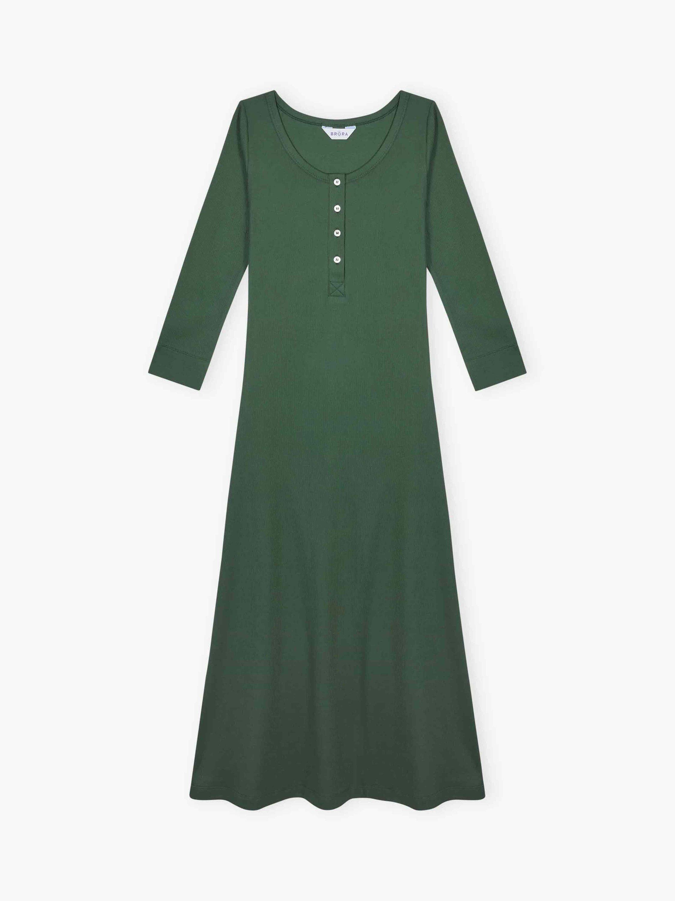 Product image 5 of 5, which shows Brora Ribbed Jersey Midi Dress, Cedar, 6