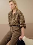 Brora Organic Cotton Floral Liberty Print Long Sleeve Top, Multi