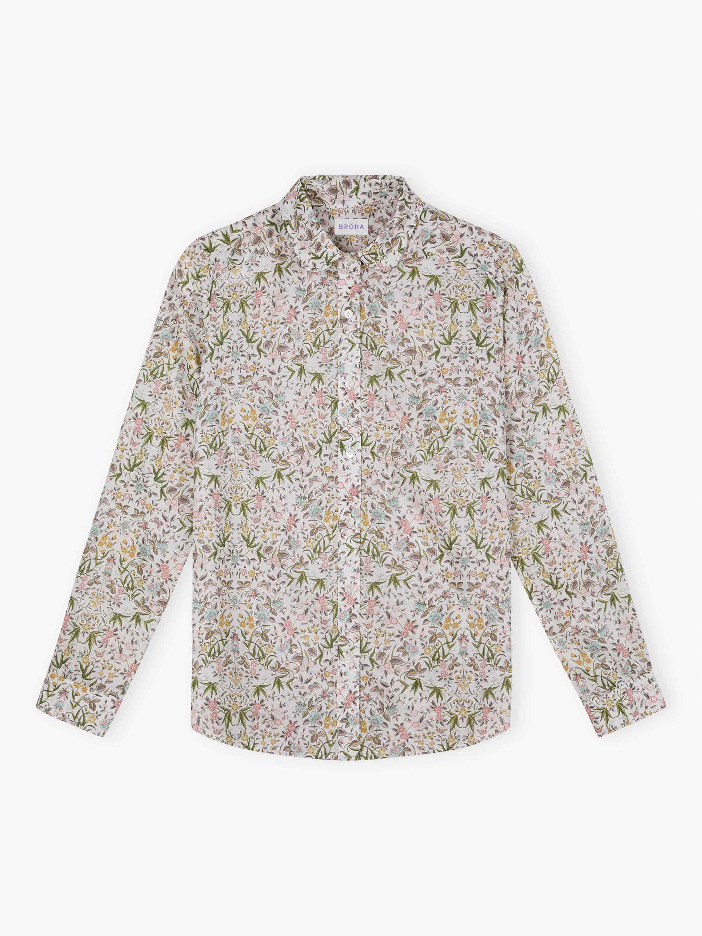 Product image 5 of 5, which shows Brora Tana Lawn Cotton Floral Liberty Print Shirt, Multi, 6