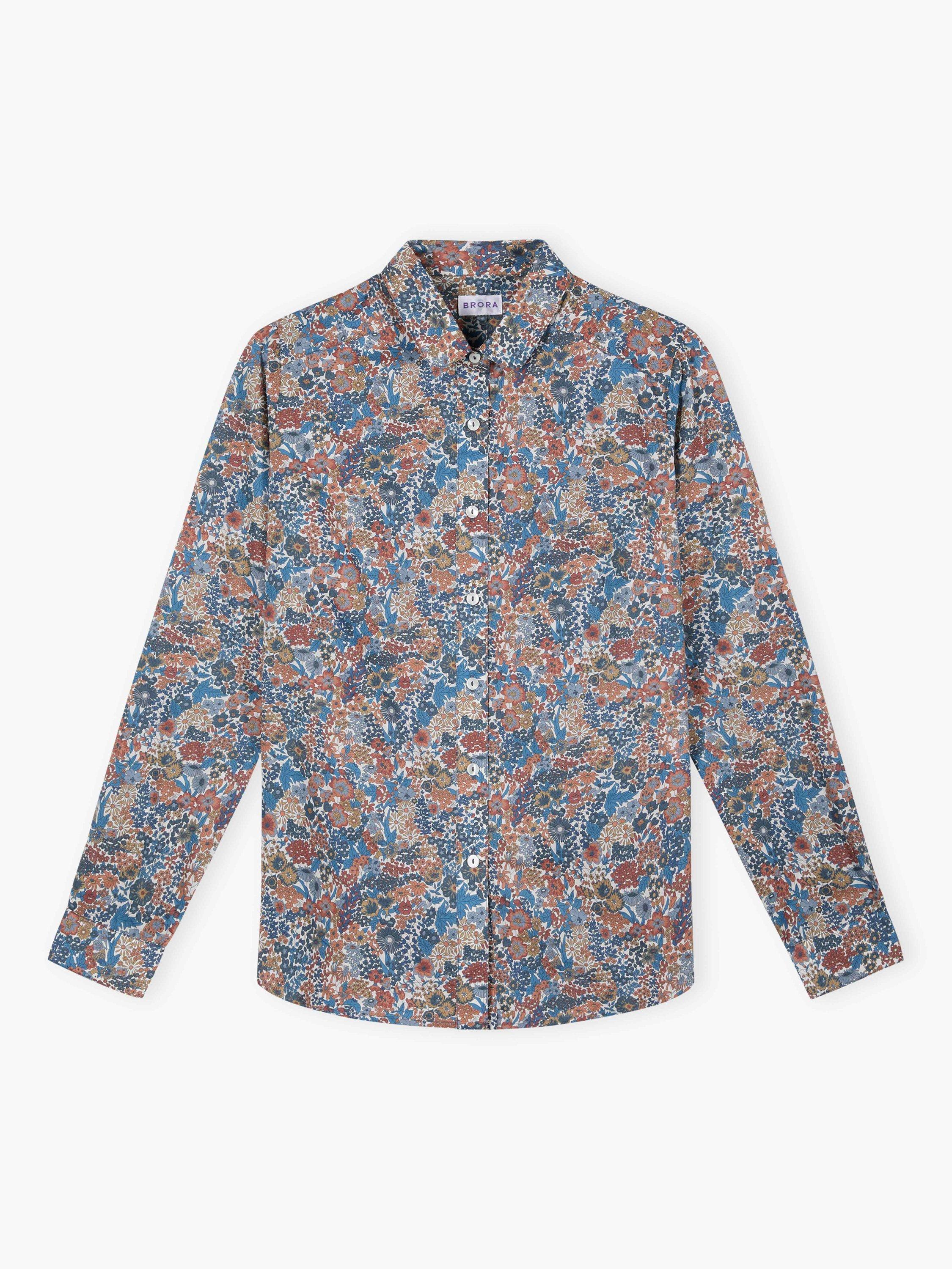 Product image 4 of 4, which shows Brora Tana Lawn Cotton Floral Liberty Print Shirt, Multi, 6