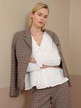Brora Cotton Chelsea Collar Long Sleeve Smock Top, White