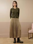Brora Cupro Satin Drawn Check Maxi Skirt