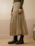 Brora Cupro Satin Drawn Check Maxi Skirt