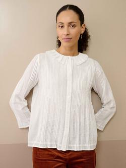 Brora Cotton Lace Blouse, White, White